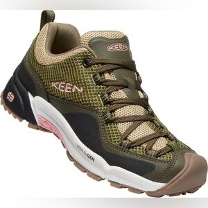 Keen Wasatch Crest Vent Low Hiking Shoe Womens Sz 9 Olive Drab/Pink Icing